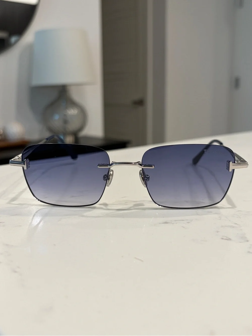 Tom Ford Jake Silver Rimless Sunglasses
